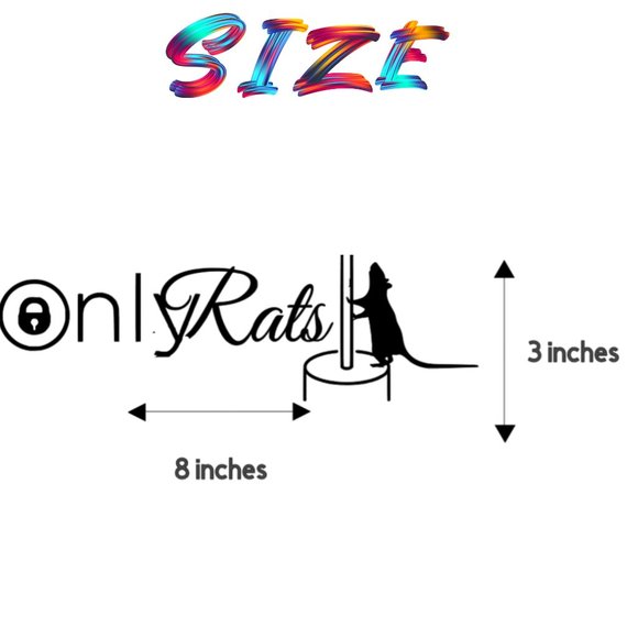 Only Rats- Funny Rats Vinyl Decals Car, Laptop, Windows, Phone Case Sticker - Picture 4 of 14